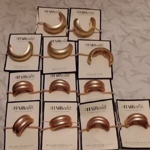 Lot Of 12 Gold and Rose Gold Metal Hair Ties Two Designs "The Hair Edit"
